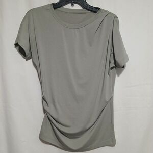 Athleta Ruched‎ Tunic Top Casual Everyday Tee Olive Green XS
